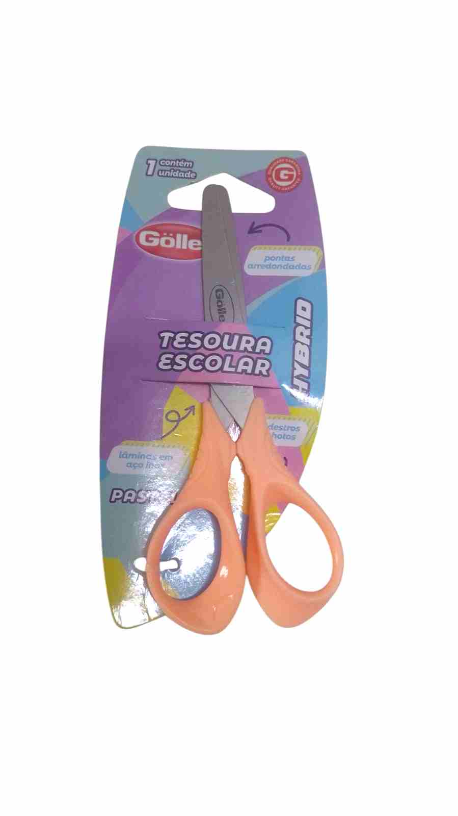 TESOURA ESCOLAR GOLLER PASTEL